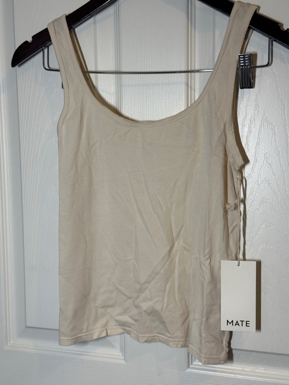 Mate cotton layering tank Women's Scoop Neck Tank Top in Cream